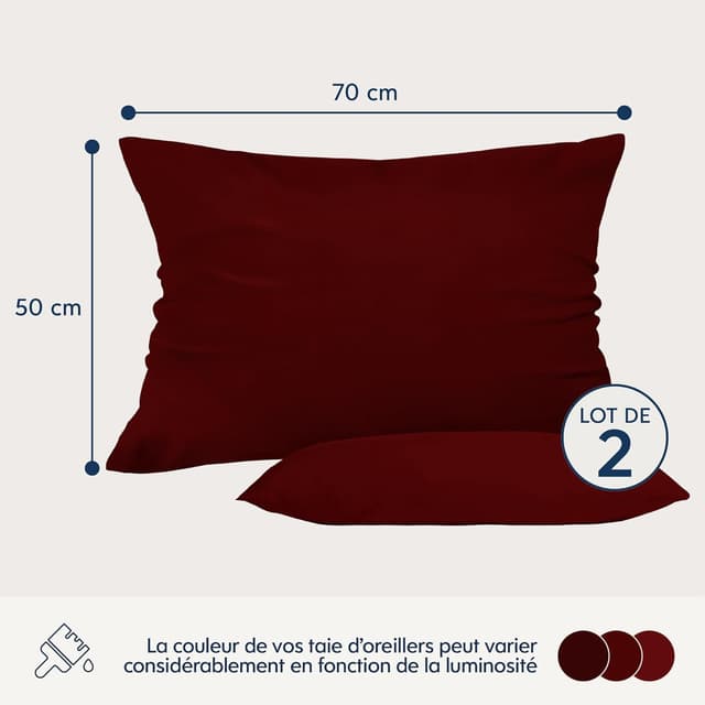 Thumbnail 1 de Dreamzie Taie Oreiller 50 x 70 Lot de 2