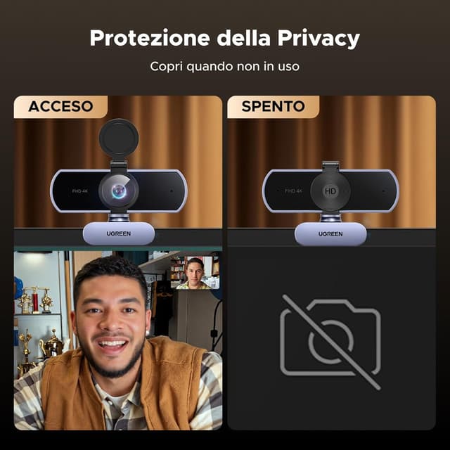 Thumbnail 6 de UGREEN Webcam 4K 30FPS con auto-focus PDAF, doppio microfono e plug & play USB