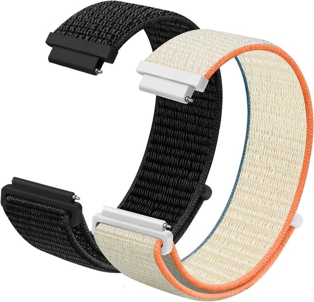 Detalle de Vicloon 2 cinturini di ricambio in nylon con sgancio rapido ed elastico regolabile (multicolore) per uomo e donna