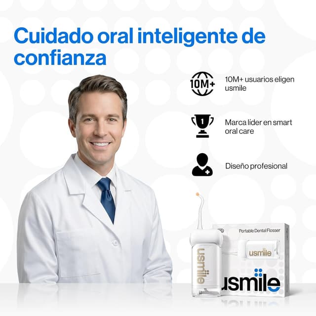 Detalle de usmile C10 irrigatore orale portatile con batteria fino a 95 giorni e 4 modalità di pulizia