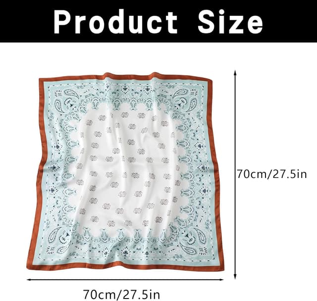 Detalle 2 de MAIRY Satin Paisley Hijab & Head Scarf (70 x 70cm) for Women and Girls