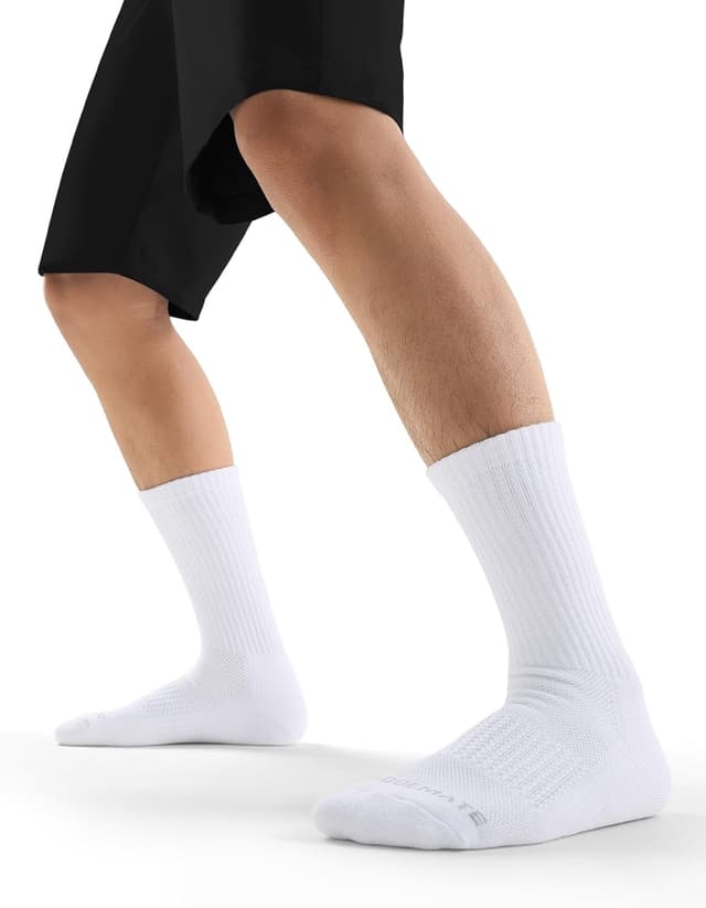 Detalle 2 de CLOSEMATE Mens Crew Sport Socks (6 Pairs) with Cushioning, Breathable Mesh & Non-Slip Fit