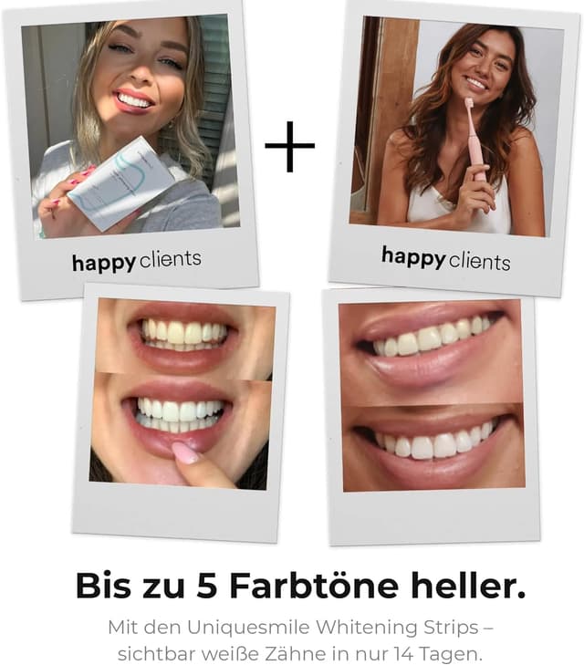 Detalle 2 de Uniquesmile Zahnaufhellung Whitening Strips 40 Stück 🦷