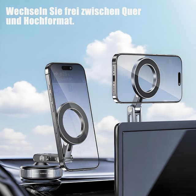 Detalle 2 de KEVANLY Verbessert Nano Gel Vakuum Magnetischer Handyhalterung Auto – 360° Magnet-Smartphonehalter aus Aluminium + ABS