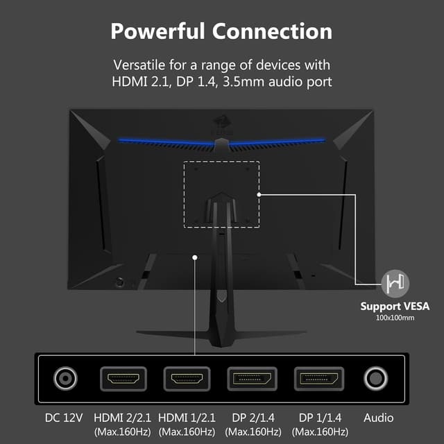 Detalle 2 de Z-Edge 27" 4K Gaming-Monitor mit 160 Hz, 1 ms, IPS und HDR10 (HDMI 2.1, DisplayPort 1.4) – Schwarz
