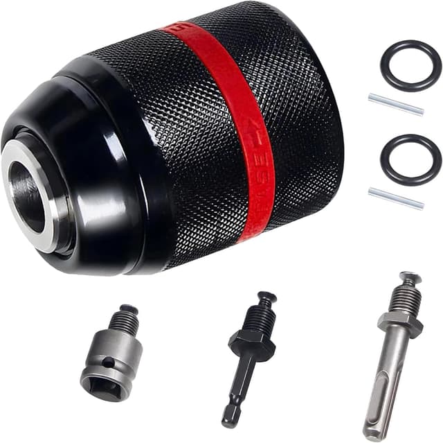 Detalle de Mandrino autoserrante per trapano Milwaukee con codolo SDS-Plus 3/8" e adattatore 1/2