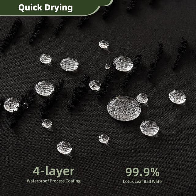 Detalle de Siiluminisoy Black Boho Fabric Shower Curtain (72 x 72) with Tufted Chevron Design