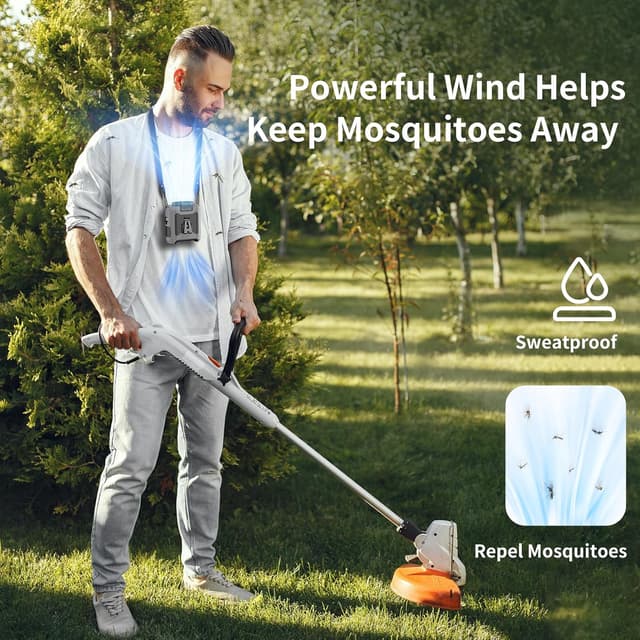 Thumbnail 6 de SoCool 10000mAh Portable Waist Fan (Clip-On, Hands-Free) with 5 Speeds & Flashlight, Rechargeable Gray