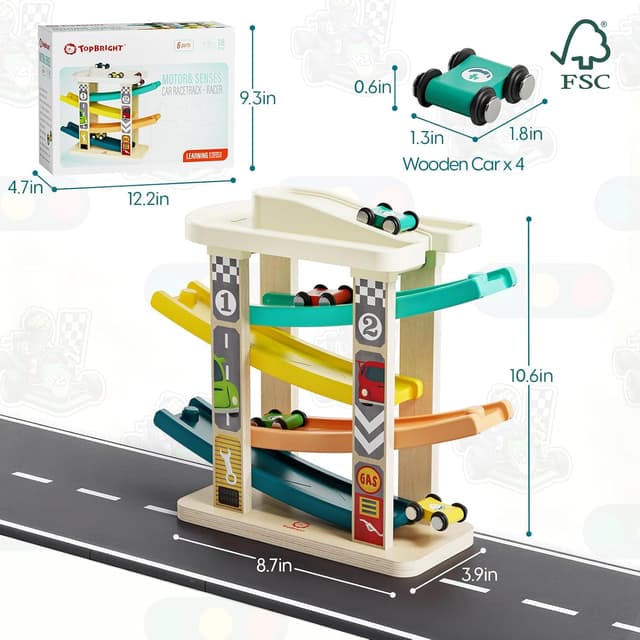 Thumbnail 6 de TOP BRIGHT Kugelbahn Holz Autorennbahn