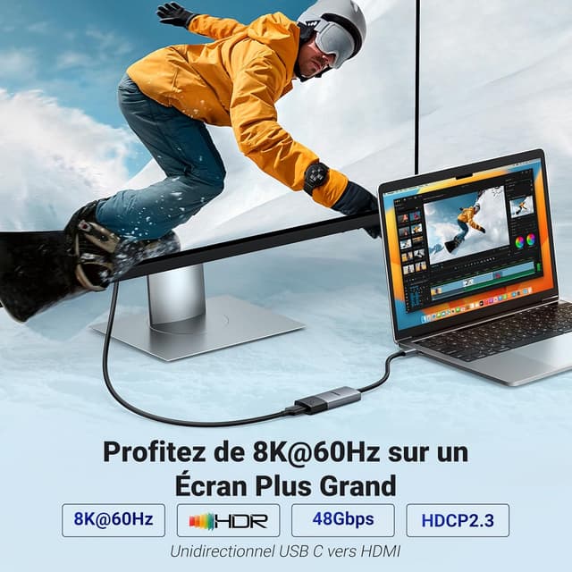 Detalle 2 de UGREEN Adaptateur USB C vers HDMI 8K 60Hz