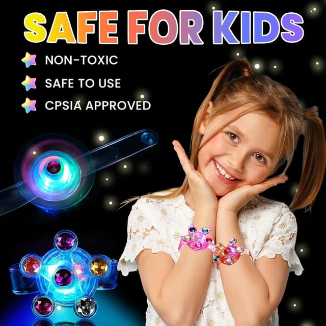 Thumbnail 3 de SCIONE 24 Pack LED Fidget Spinner Bracelets