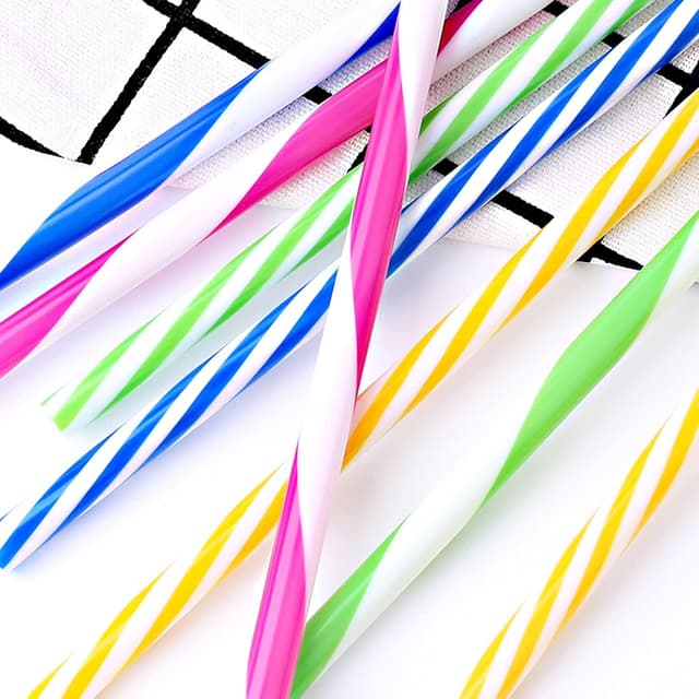 Detalle de 24 Bunte Trinkhalme aus PP-Hartplastik mit Reinigungsbürsten – waschbar, wiederverwendbar (ca. 9 Zoll)