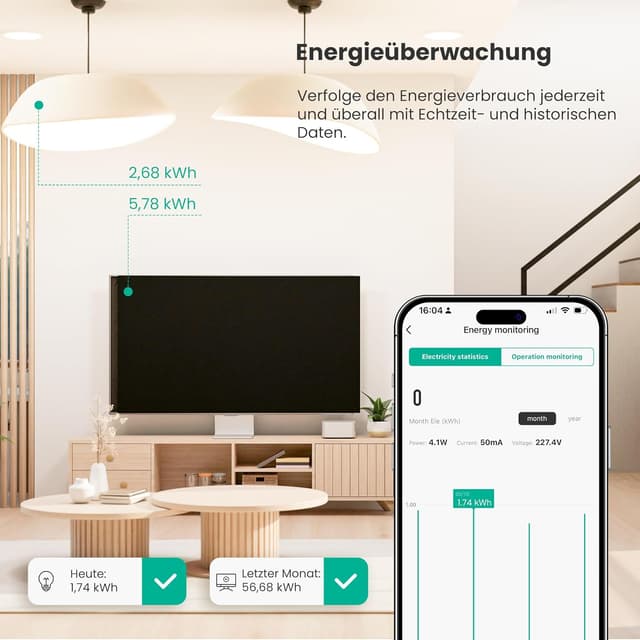 Thumbnail 5 de UPXNBOR Smart Steckdose 16A Mit Messung WLAN