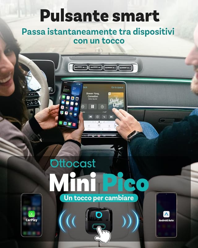 Thumbnail 6 de Ottocast Mini Pico CarPlay/Android Auto wireless 2026: adattatore USB Plug & Play con dual-channel