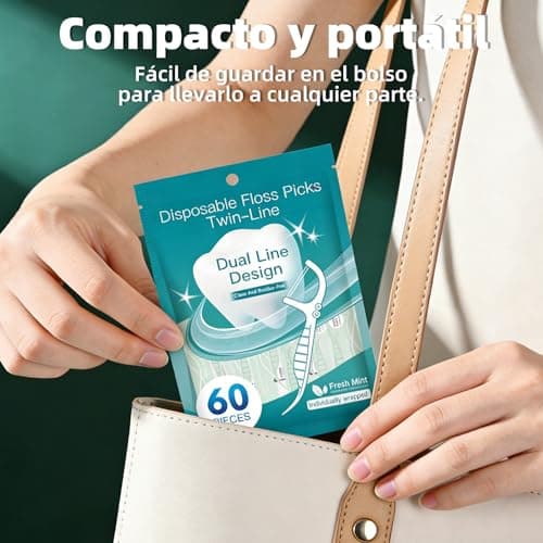 Thumbnail 7 de 60 fils de dentaire menthe deux fils pour nettoyage