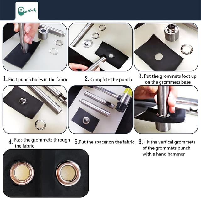 Detalle de Tnfeeon kit d’œillets métal cuivre 2 mm