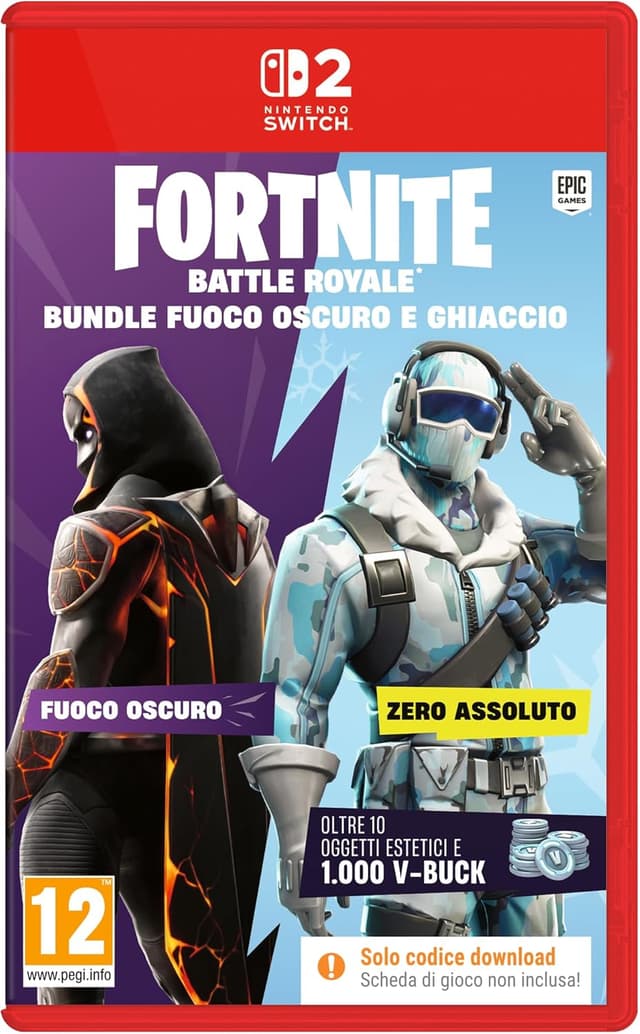 Detalle de Fortnite – Bundle Fuoco Oscuro e Ghiaccio (codice download nella confezione) per Switch 2