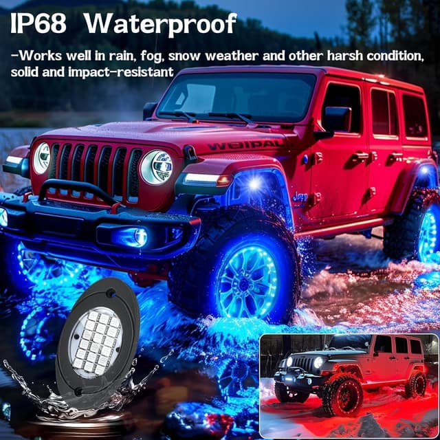 Thumbnail 2 de RGB Rock Lights 12 Pods Underglow