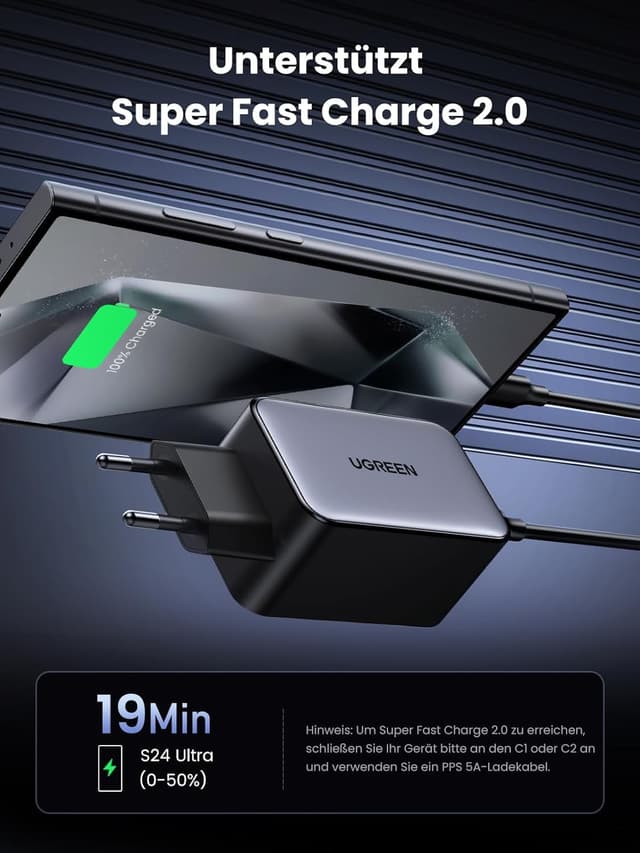 Detalle 2 de UGREEN Nexode 65W GaN Ladegerät 4-Port