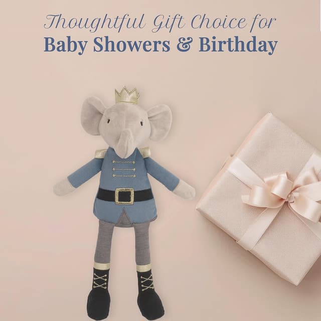 Detalle 2 de MON AMI Prince Earl 12 inch plush elephant