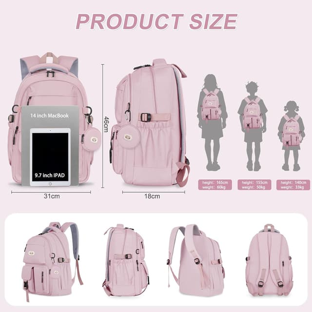 Thumbnail 4 de BECOJADDE Backpack 25L 15.6-inch laptop