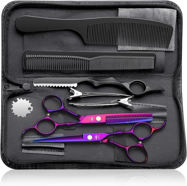 Thumbnail 6 de Purple Bird 10-piece hairdressing scissors kit ✂