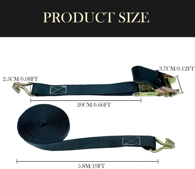 Thumbnail 3 de OWSYTOOL Ratchet Straps 4Pack 800kg