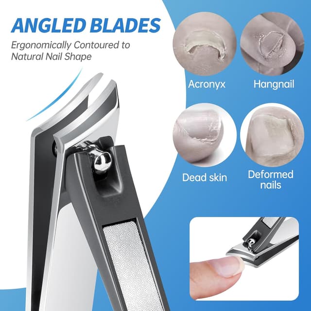 Detalle de NiHome Heavy Duty Nail Clippers for Thick, Hard Toenails (Set of 2) with Wide 16mm Opening