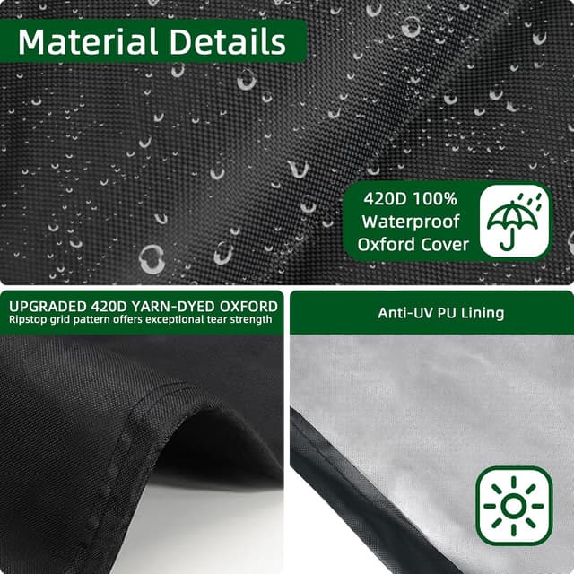 Detalle de Leeko wasserdichte Gartenmöbel Abdeckung (200 × 160 × 70 cm) aus 420D Oxford-Gewebe