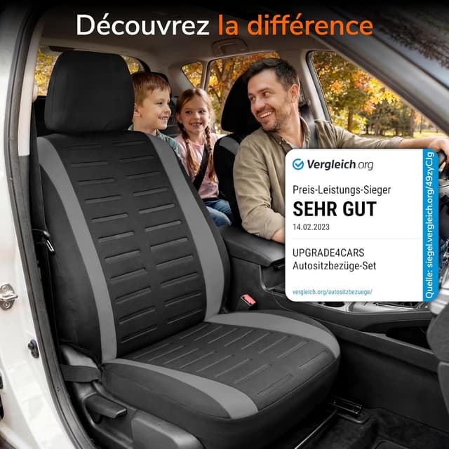 Thumbnail 5 de Upgrade4cars Housses Sièges Gris Universel 2026