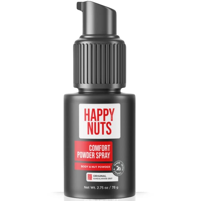 Detalle de HAPPY NUTS Comfort Powder Spray (Talc-Free) for Anti Chafing & Men’s Deodorant, Aluminum-Free