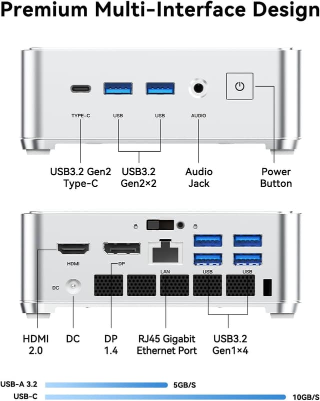 Detalle 2 de KAMRUI Hyper H2 Mini PC 16GB 512GB