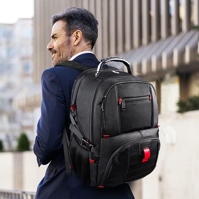 Detalle de MATEIN Groß Laptop-Rucksack für Herren 55L (18 Zoll) wasserdicht, TSA & Diebstahlschutz – Business-Reiserucksack in Schwarz