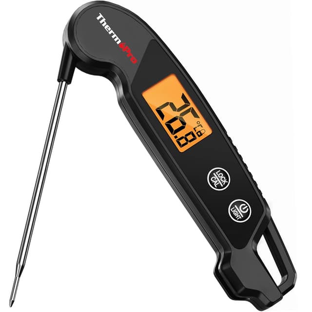 Detalle de ThermoPro TP603B digitales Fleischthermometer für Grill & Küche mit faltbarer Sonde, wasserdicht (IPX6)