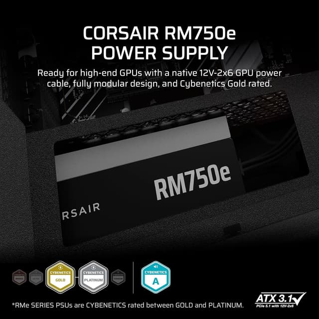 Thumbnail 1 de CORSAIR RM750e 750W ATX power supply 🔌