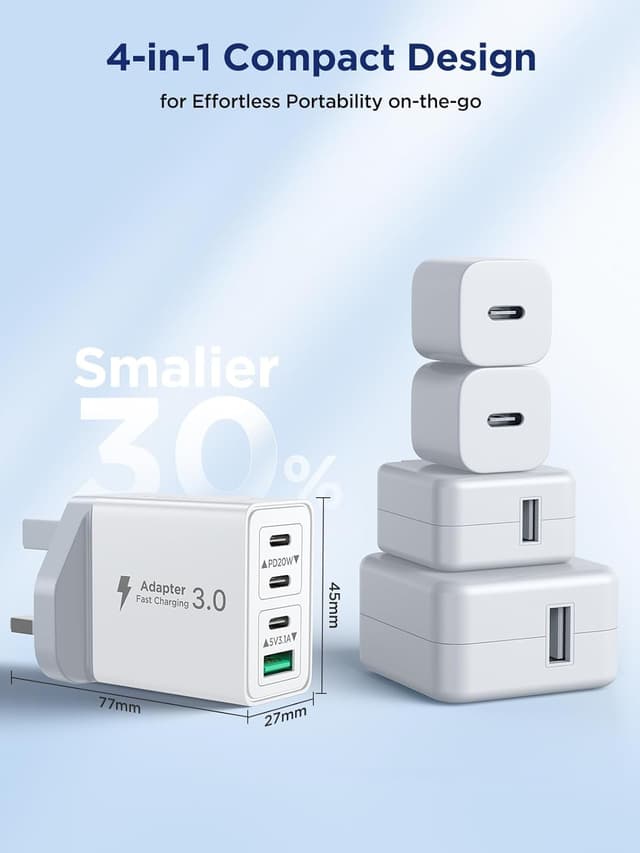 Thumbnail 4 de 2-Pack 40W USB C Charger 4‑Port