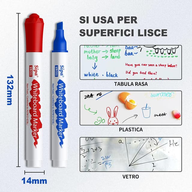 Detalle 1 de Pennarelli per lavagna bianca Sipa 4 mm