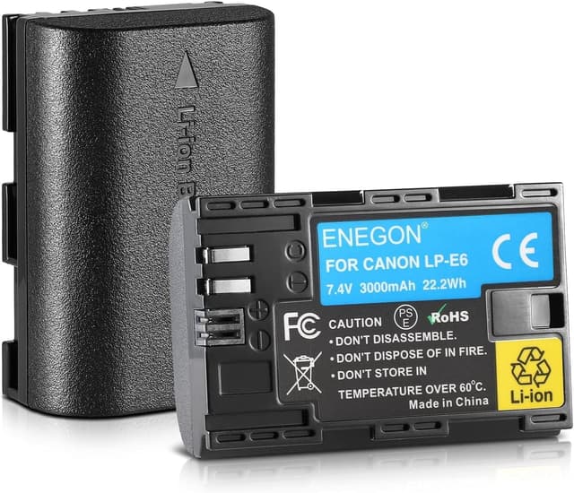 Detalle de ENEGON LP-E6 paquete 2 baterías 3000mAh