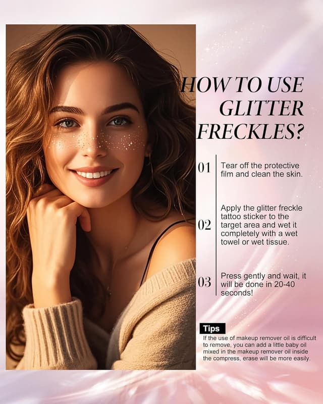 Thumbnail 5 de XICZH Gold Face Glitter Stickers, 10 pcs ⚡