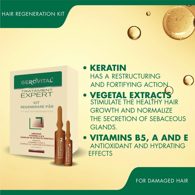 Thumbnail 4 de Gerovital Tratament Expert Haarregenerierendes Serum-Kit mit Keratin, Vitamin A & E (10 x 5 ml & 10 x 10 ml)