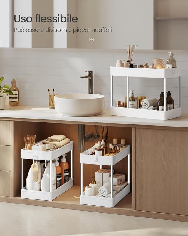 Thumbnail 4 de SONGMICS KSC009W01 Carrello portaoggetti 3 livelli 60,6 cm