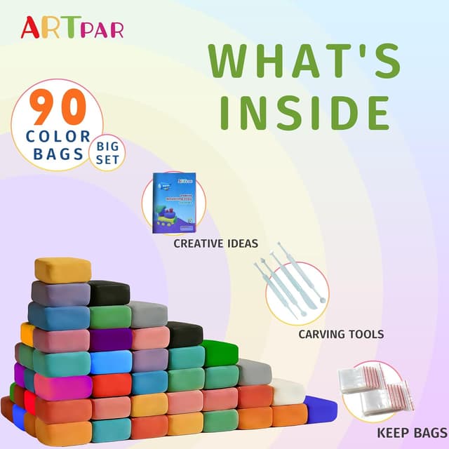 Thumbnail 1 de ARTPAR Air Dry Clay for Kids 90 Colors