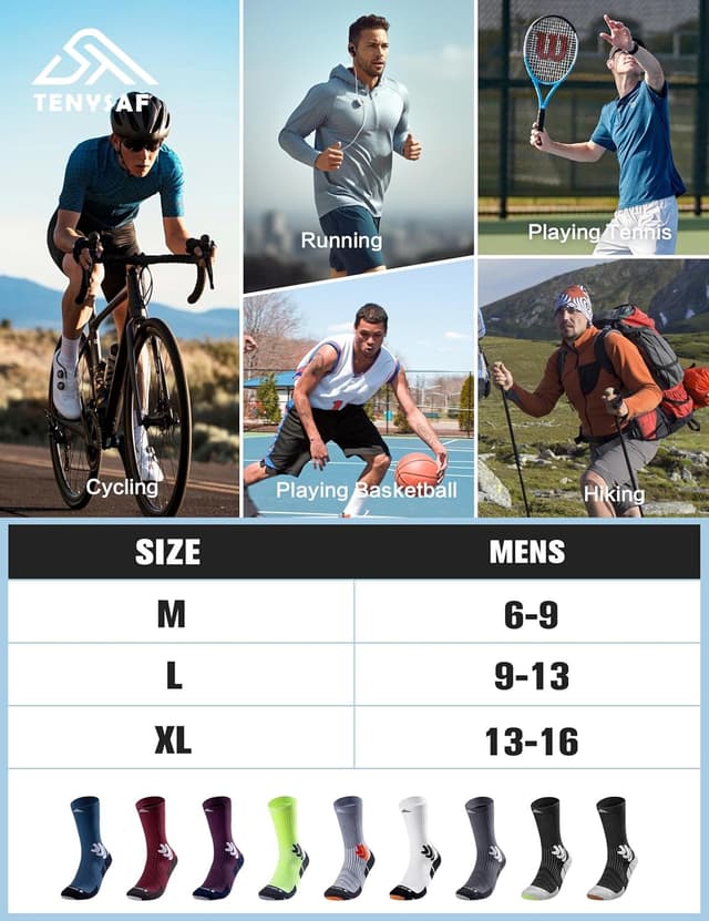 Detalle 2 de Lounwee Compression Running Socks for Men (Coolmax crew, anti-blister cushion)