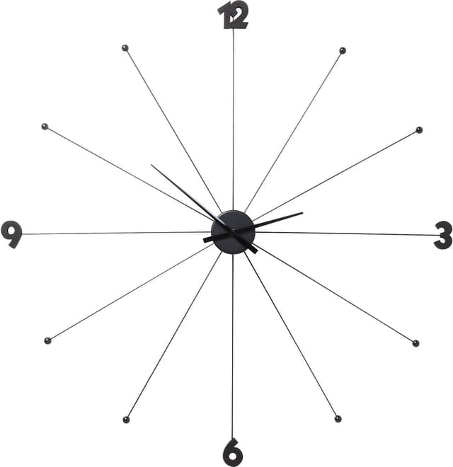 Detalle de Horloge murale Kare Design Like Umbrella noire en acier (diamètre 100 cm) – style moderne minimaliste