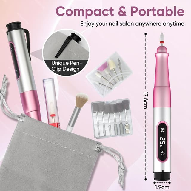 Thumbnail 6 de Oukzon Nagelfräser Kabellos 25000 U/Min 💅