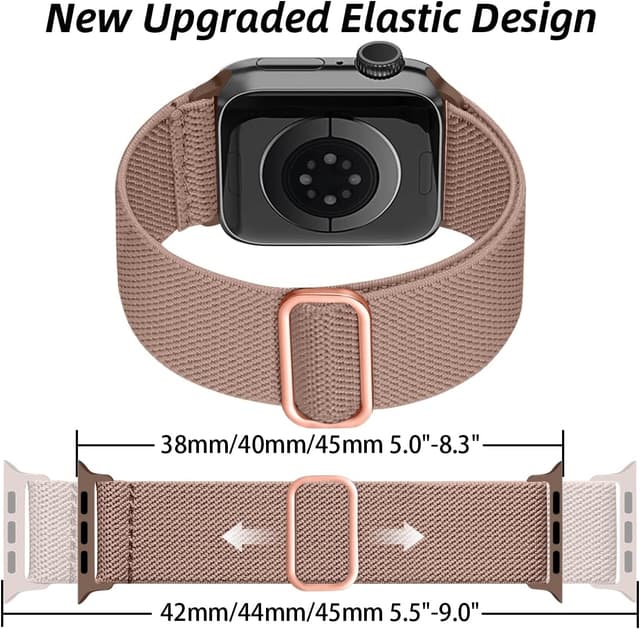 Detalle de Chinbersky 5 confezioni di cinturini in nylon elastico compatibili con Apple Watch (38/40/41/42/44/45 mm)