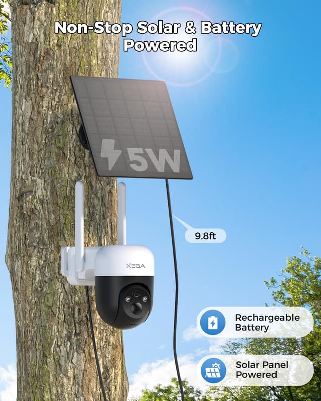 Detalle 2 de Xega 4G LTE Solar Outdoor Camera 4G