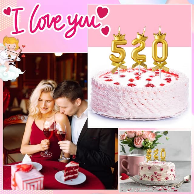 Detalle de Mulomir Macaron Geburtstagskerzen-Set mit 3D goldener Kronenzahlenkerze (0–9) und 6 Macaron-Spiralkerzen