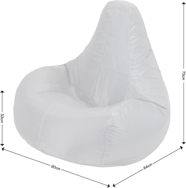 Detalle de Bean Bag Bazaar Dalton Gaming Bean Bag Chair (Black) – Water Resistant Fabric, Indoor & Outdoor Use (Filling Included)