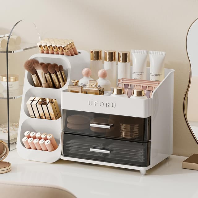 Detalle 2 de UFORU Makeup Organizer 2-drawer Vanity Organizer ๐